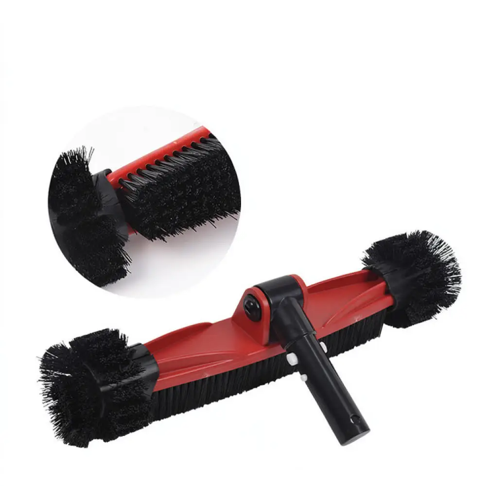 Pool Wall Brush 16 Inch Plastic Scrubber Rotatable Head Detachable Handle Swimming Pool Corner Cleaning Maintenance Tool