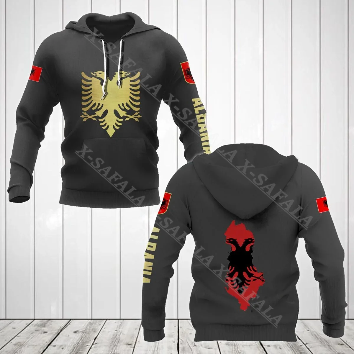 

ALBANIA FLAG Coat Of Arms 3D Full Print Zipper Hoodie Men Pullover Sweatshirts Hooded Jersey Tracksuits Outwear Coat Casual