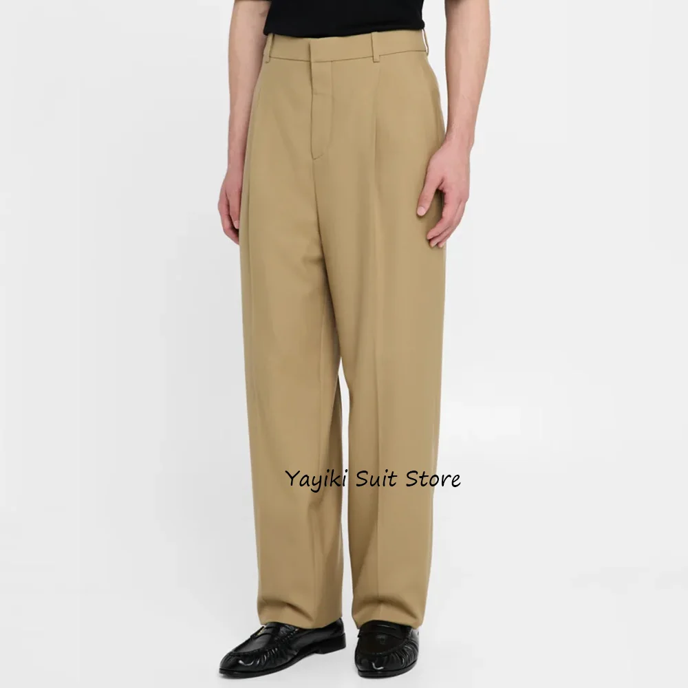 

Polyester Fiber Men's Tailoring Pants for Man Straight Leg Work Trousers Solid Color Business Casual Trouser Classic Clothing