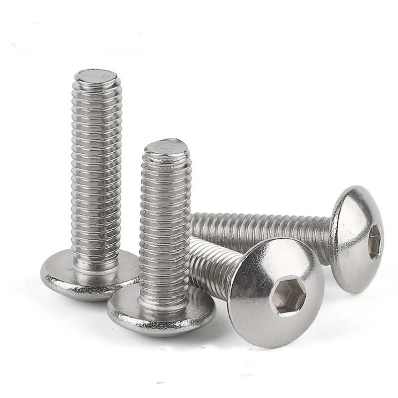 10 pcs/lot M2 M2.5 M3 M4 M5 M6 M8  304 Stainless Steel Hexagon Hex Socket Button Head Screw Bolts Round Flat Head Screw Standoff