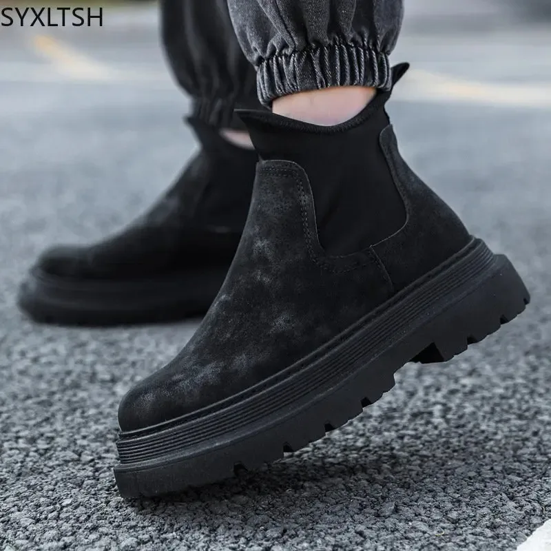 

Ankle Boots for Men Stivali Casuales Casual Sneaker Black Shoes Werkschoenen Men Casual Shoes Platform Boots Zapatillas Hombre