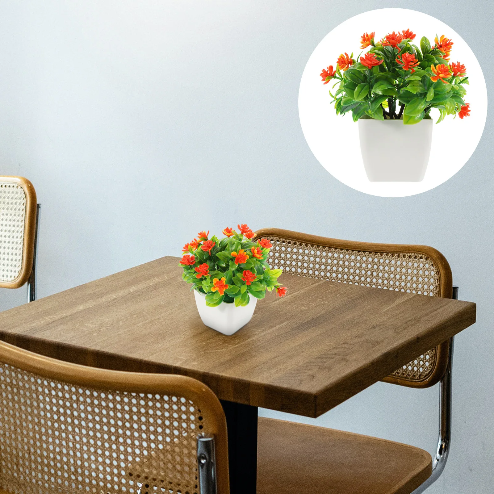 

2pcs Simulation Bonsai Artificial Flower Ornament Fake Potted Plant For Home Office Decoration Gift Simulation Flower Pot