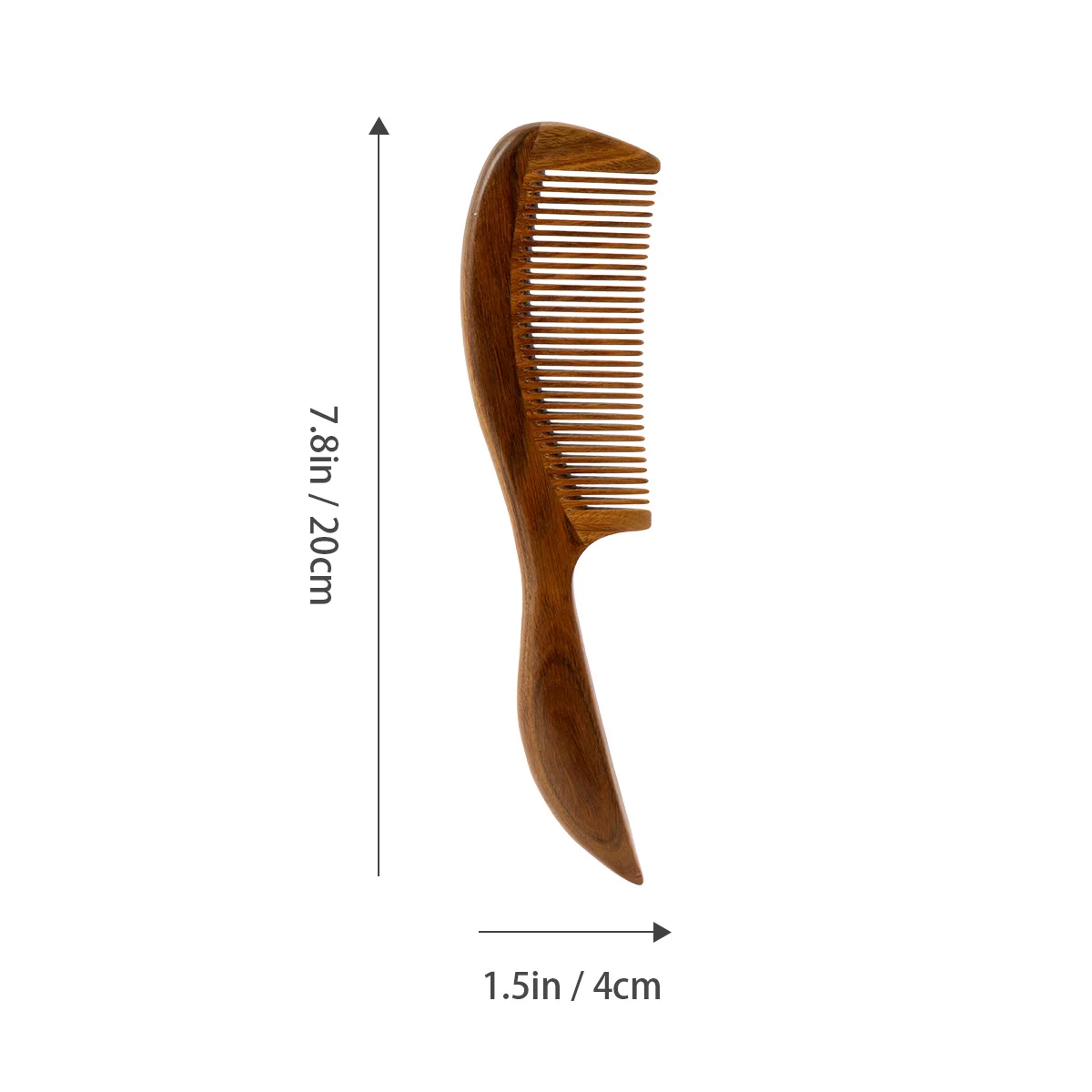 مشط خشب الصندل لتدليك الأسنان الخشبية المضادة للكهرباء الساكنة بدون إصابة فروة الرأس للاستخدام العائلي الاحترافي وتغير الألوان الطبيعية #3