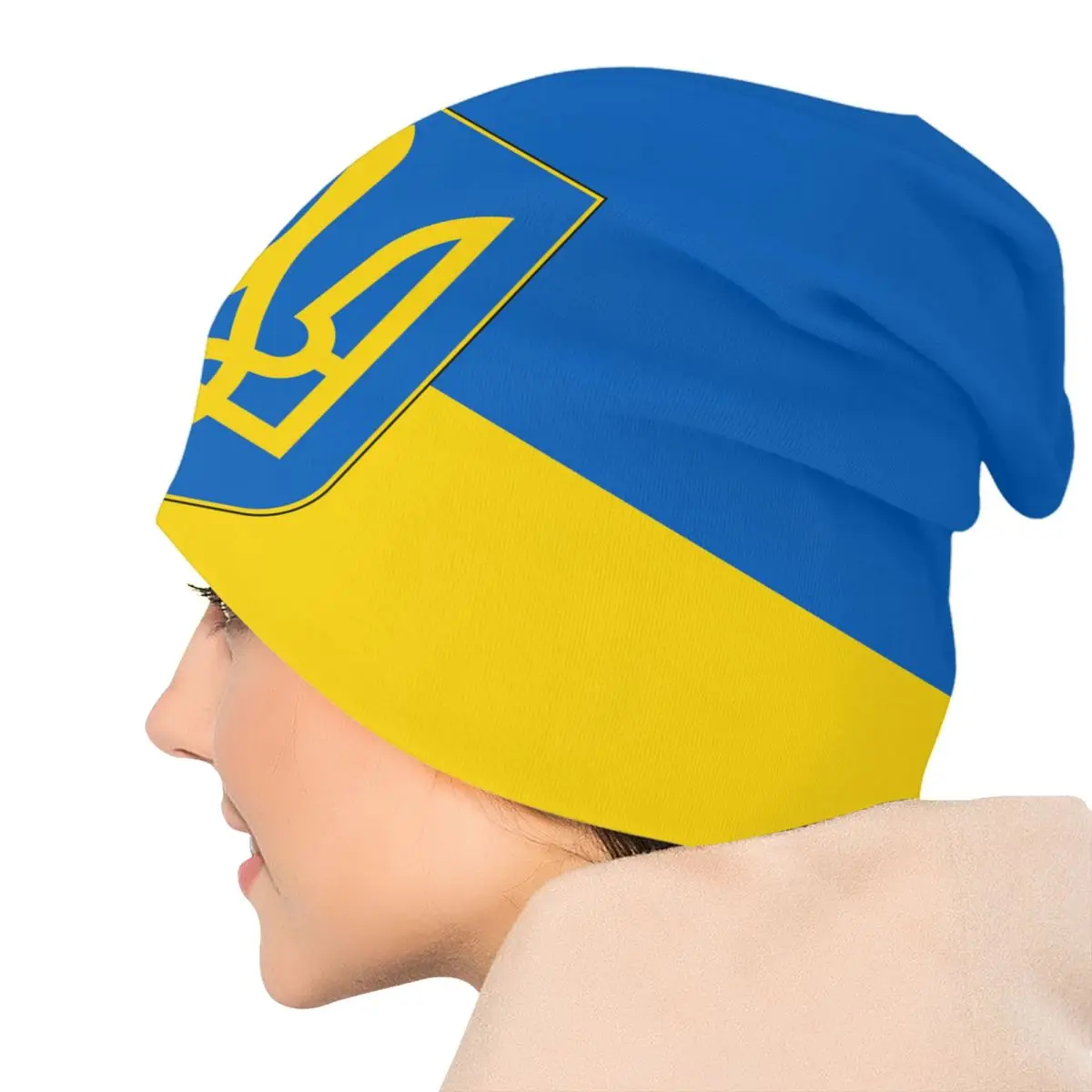 Custom Flag Of Ukraine Skullies Beanies Caps Hip Hop Winter Warm Men Women Knitting Hat Unisex Adult Patriotic Bonnet Hats