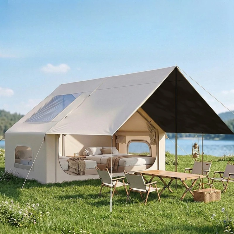 

Automatic inflatable tent outdoor camping overnight portable folding large space windproof rainstorm thickened