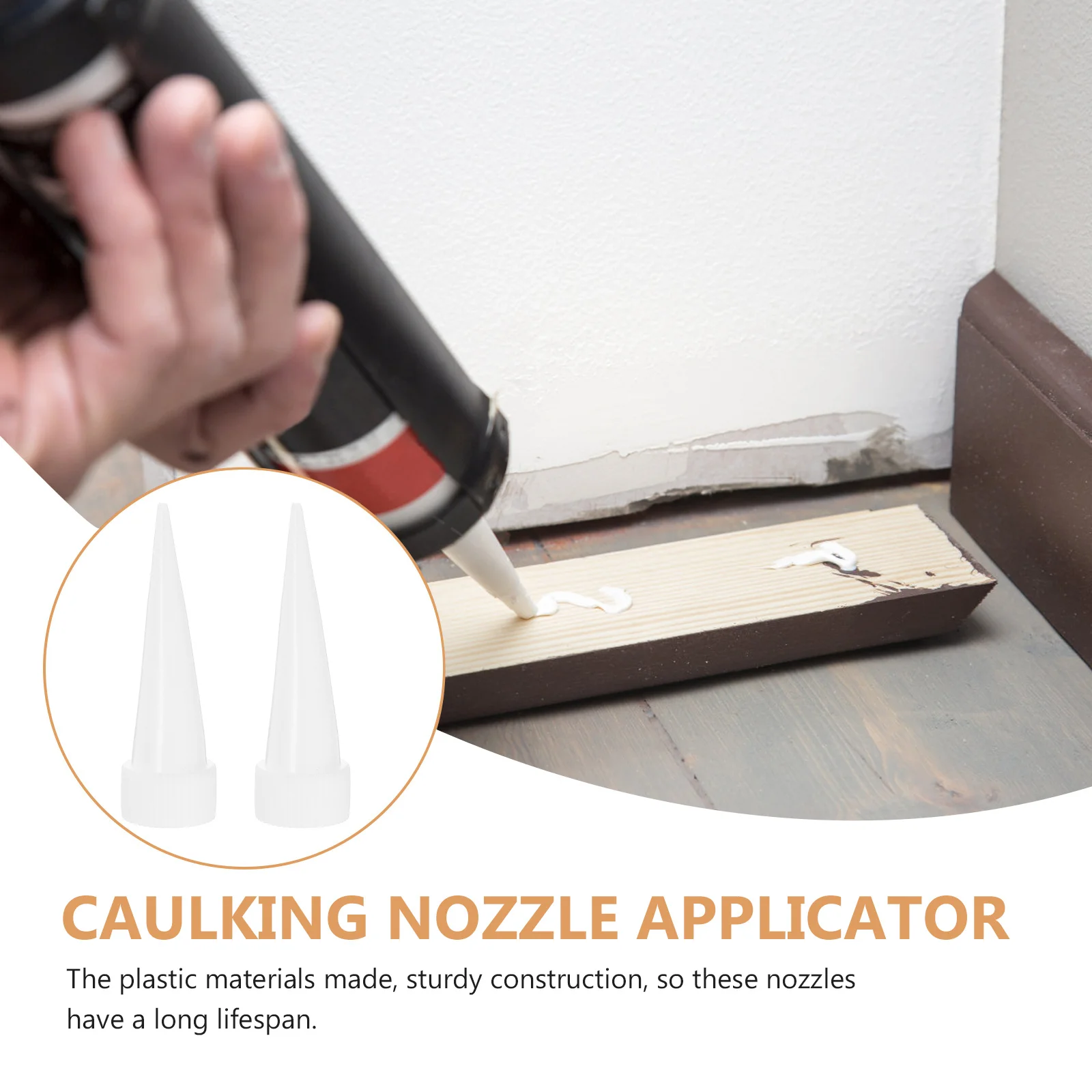 

100 Pcs Caulk Nozzles Caulking Extension Tube Flexible Sealant Applicator Tips Finishing