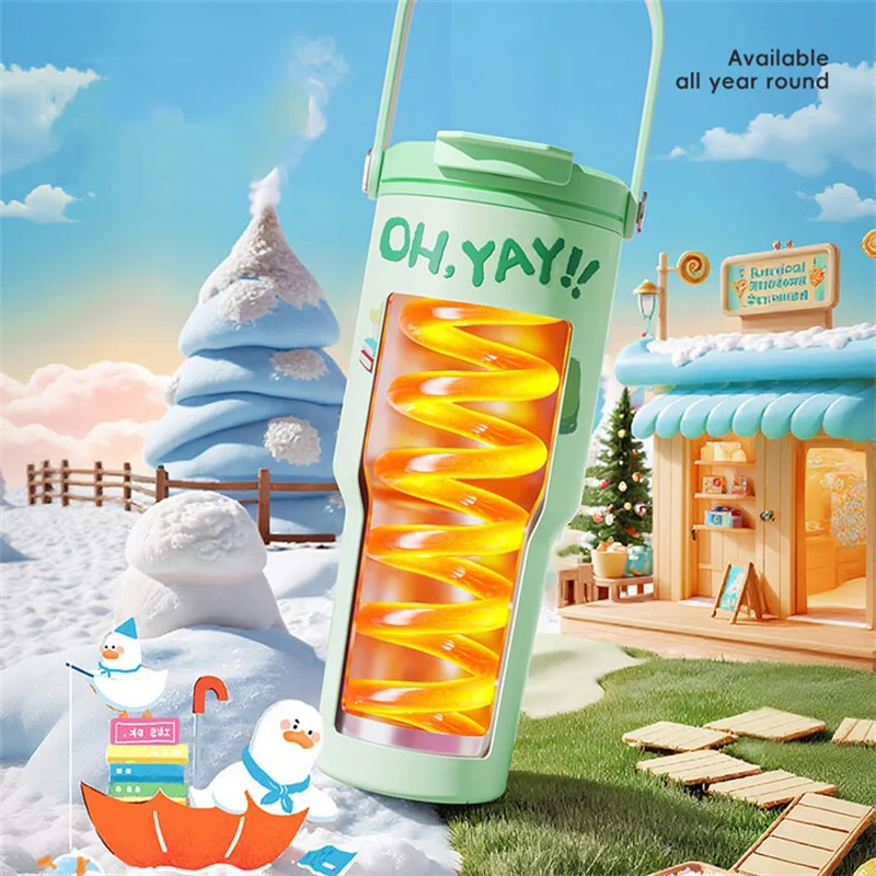 طباخ KinG 720 مللي كوب قارورة عازلة الكرتون نمط العزل كوب بقشة 316 أكواب القهوة الفولاذ المقاوم للصدأ المحمولة زجاجة ماء في الهواء الطلق