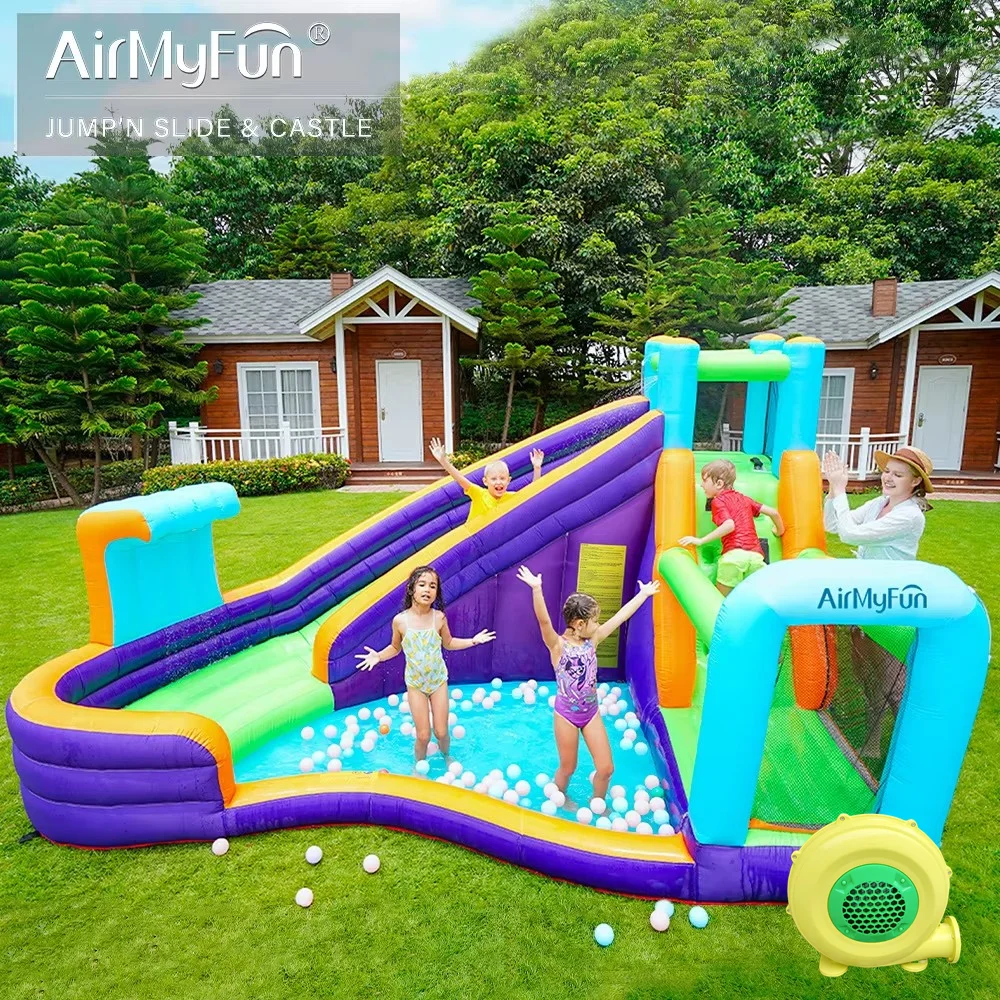 Kids Game Adventure Inflatable Combo Party Bounce House With Water Slide Moonwalk Bouncer Jumping Castle For Sale