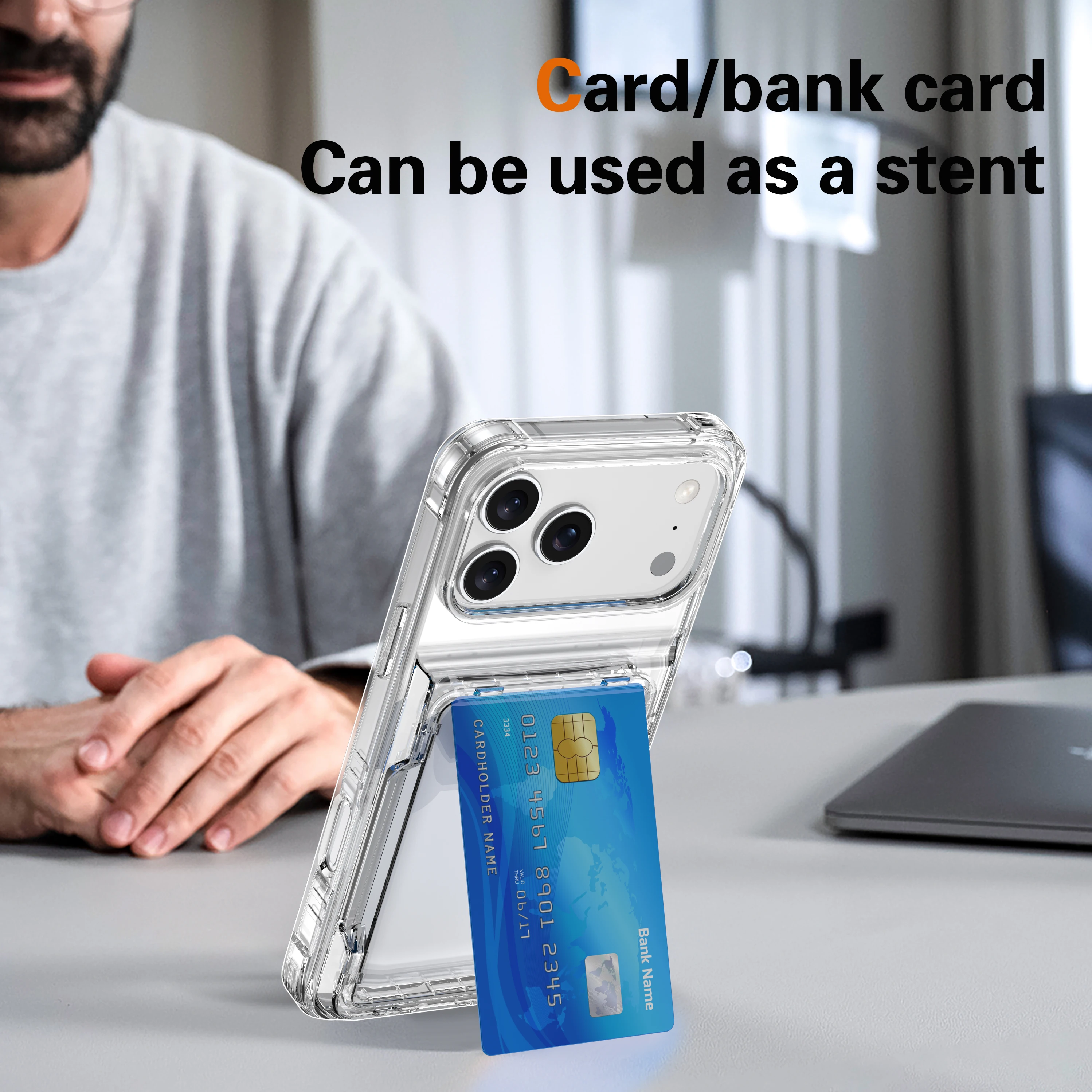 Étui porte-cartes en acrylique Transparent, étui pour Iphone 17 Pro Max 17 Air 16 15 Plus 12 13 Pro Iphone17 Iphone15 Iphone16