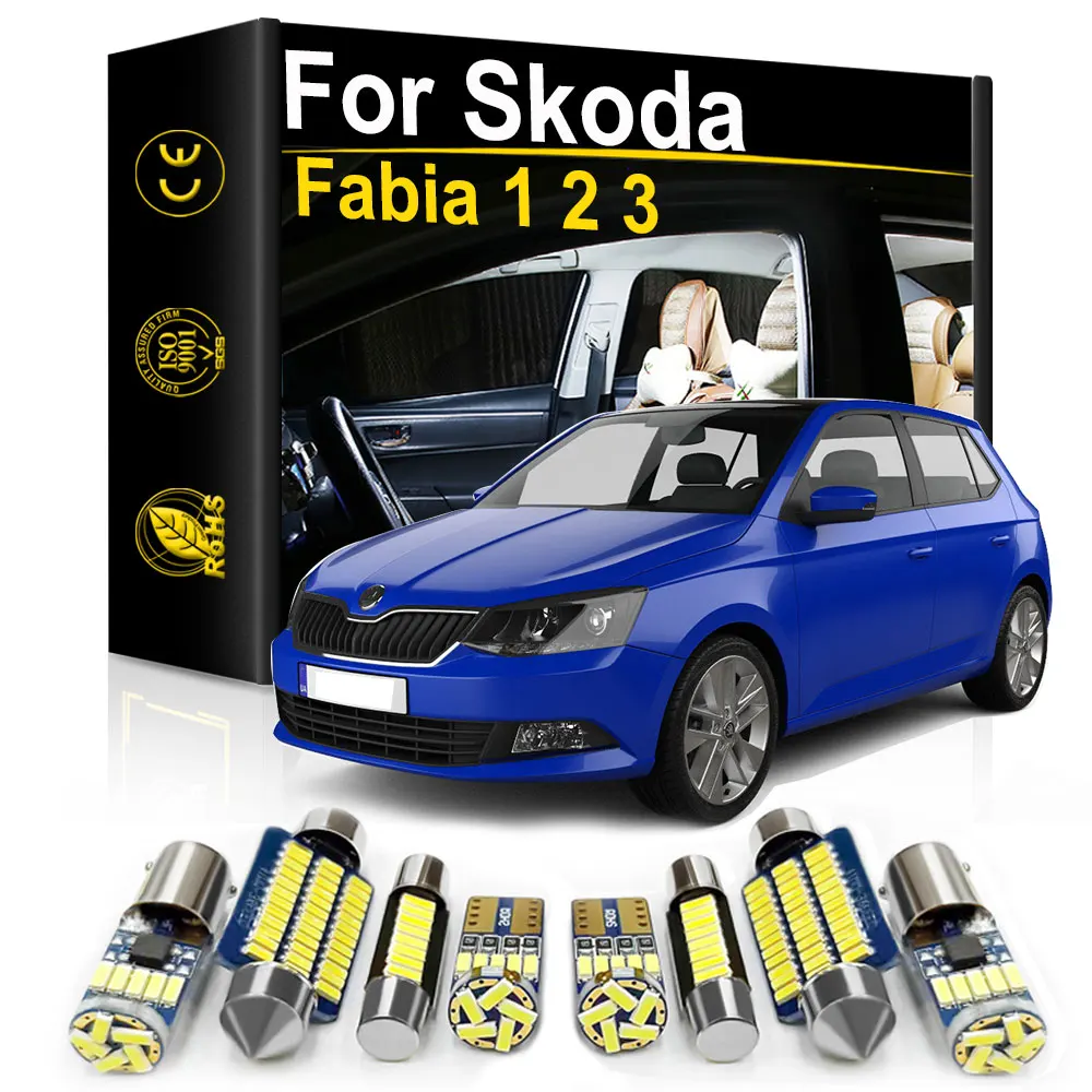 Do Skoda Fabia MK2 MK3 MK1 3 2 1 Combi 1999 2007 2010 2011 2015 2016 2019 2021 Akcesoria ​ Zestaw oświetlenia LED do wnętrza samochodu Canbus