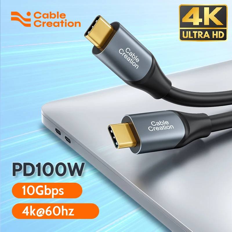 

CableCreation Кабель USB C — C, 100 Вт, 10 Гбит/с, кабель для передачи данных USB 3.2 Gen2, кабель для быстрой зарядки для Android Auto