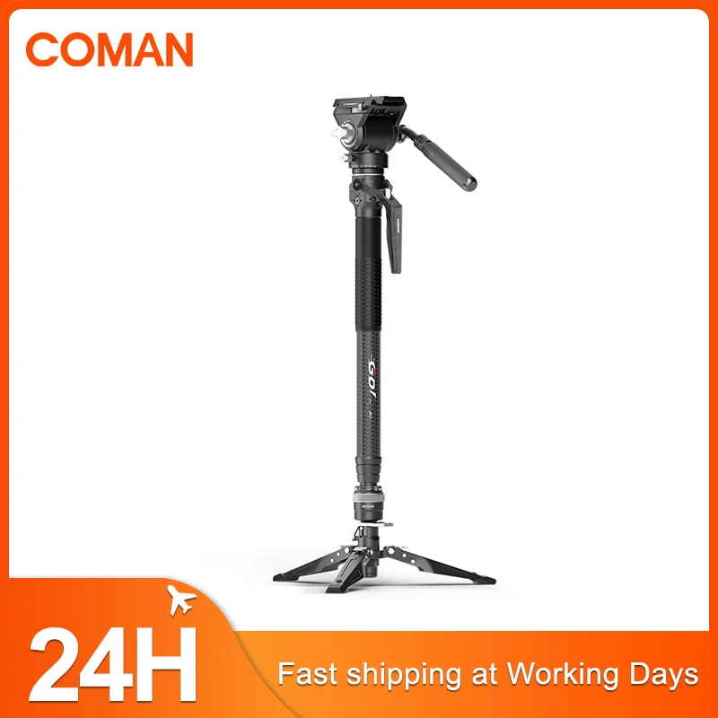 

COMAN M1S V5 Lightweight Carbon Fiber Monopod With Quick Release Plate for DSLR Camera Travel Tripod Stand One Click Lifting