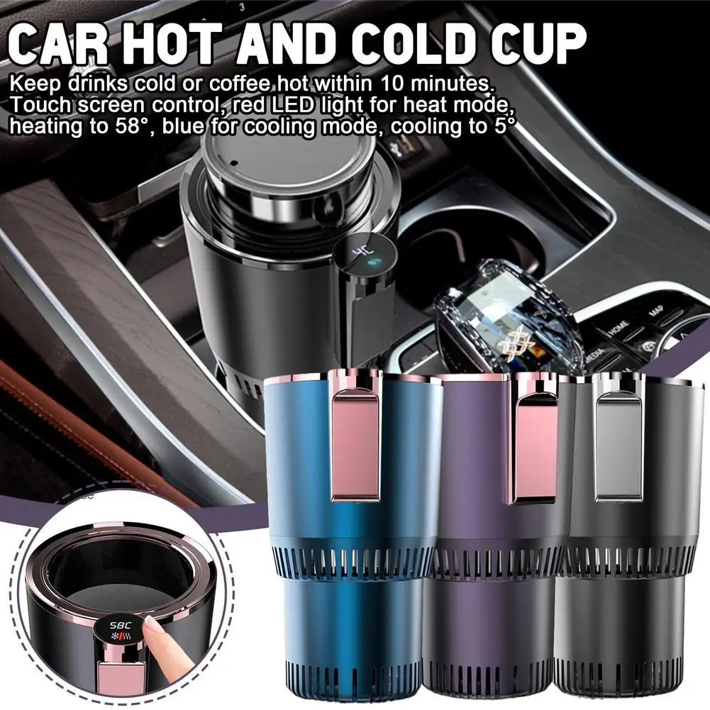 Car Intelligent Quick Cooling Cup Dual Use Rapid Freezer Holder Mini Fridge Heating And Cooling Cup for Hot And Cold Beverages