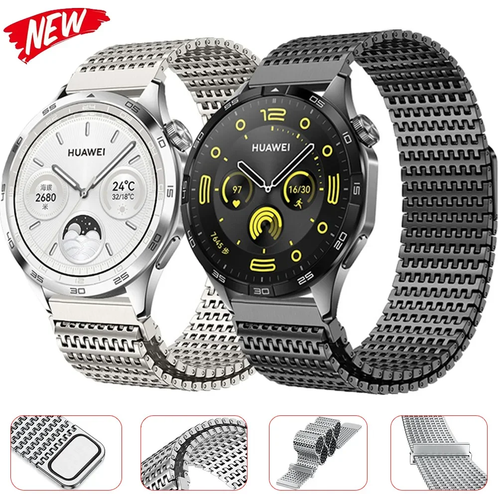 22mm 20mm Magnetic Strap for Huawei Watch GT5 Pro 46mm/GT5 4 3 Pro Stainless steel braided belt for Samsung Galaxy Watch 7 6 5 4