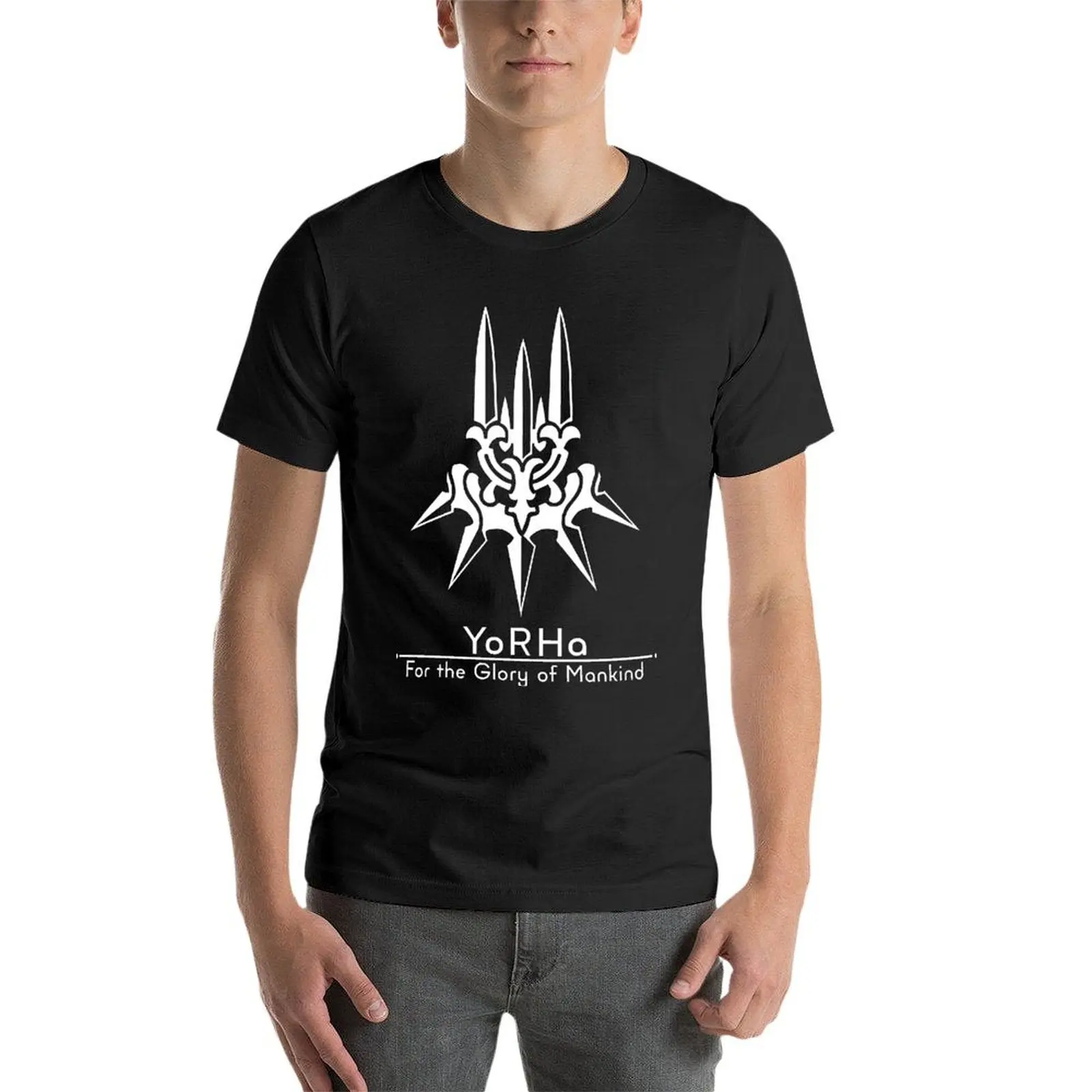 YoRHa-T-shirt ras du cou essentiel JackJone, t-shirts geek drôles, nouveauté, compétition d'activité, taille européenne