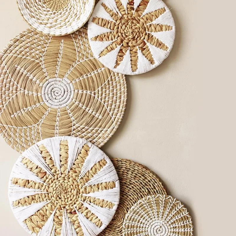 Creative Rattan Living Room Wall Decoration Wabi Sabi Style Restaurant Background Wall Pendant Bedroom Entrance Wall Decoration