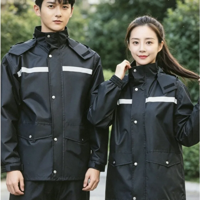 

Rainwear Set Jacket and Trousers Quick Release Buckle for E Bike Riding Fishing Touring and Park Patrol Windproof Lightweight