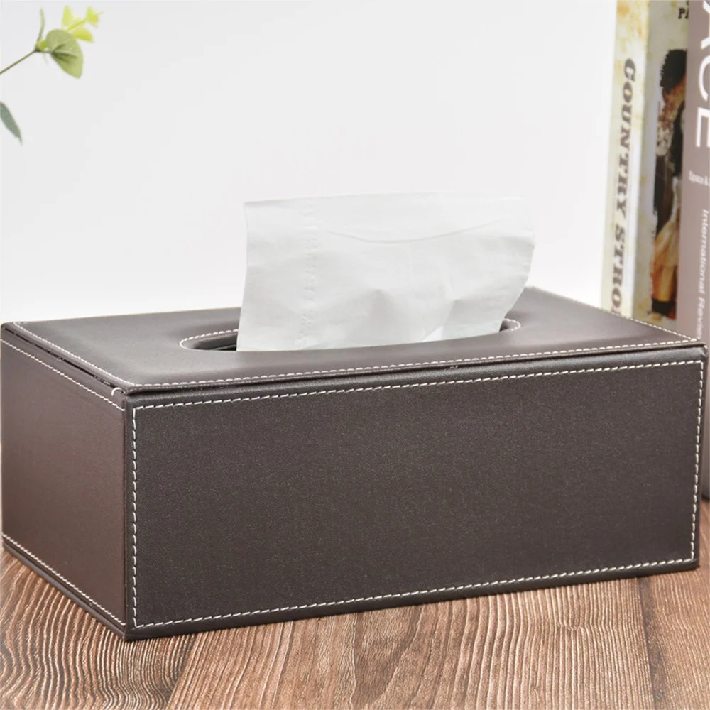 Leather Tissue Box High Quality Car Tissue Paper Dispenser Tissue Storage Container Anti-moisture Household Tissue Storage Box