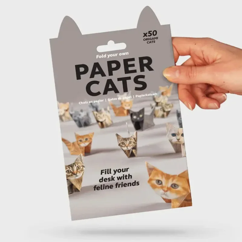 Kreatives DIY Papierkatzen-Set 50 Blätter DIY Origami-Papier Handgemachte DIY Papierkatze Hund Dinosaurier Spaßiges Kunst- und Bastelset Faltbare Tiere – Detail 5