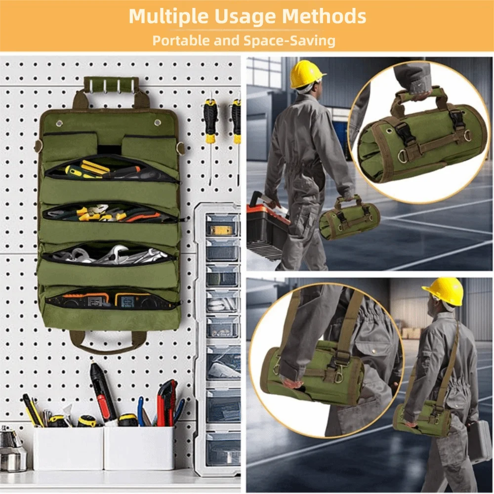 

Сумка для инструментов с множеством карманов, несколькими отделениями, высококачественной фурнитурой, складная, портативная, органайзер для инструментов