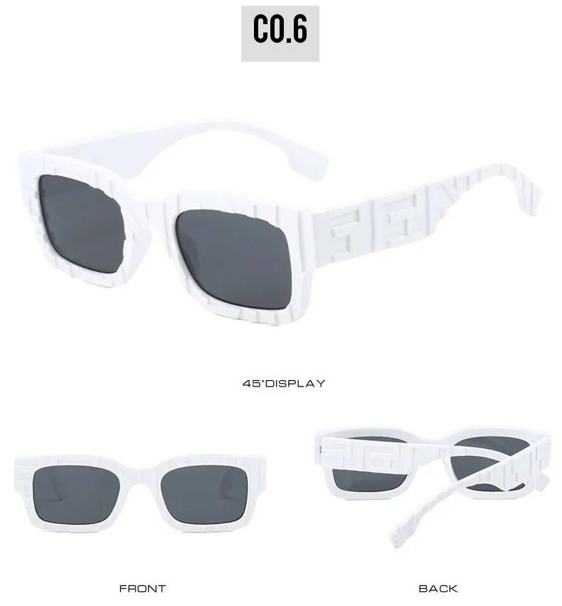Personalisierte Sonnenbrille mit quadratischem Charakter, literarische Jelly-Farbe, Hipster-Street-Style-Sonnenbrille, Alltagsaccessoires für Damen – Detail 12