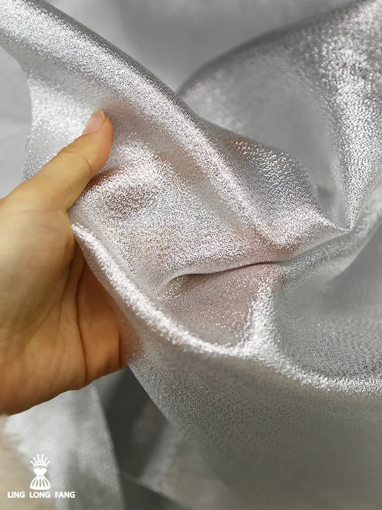 Pearlescent Silk Fabric Lightweight Performance Clothing Fashion Decoration Design Apparel Sewing By The Meter Diy Material