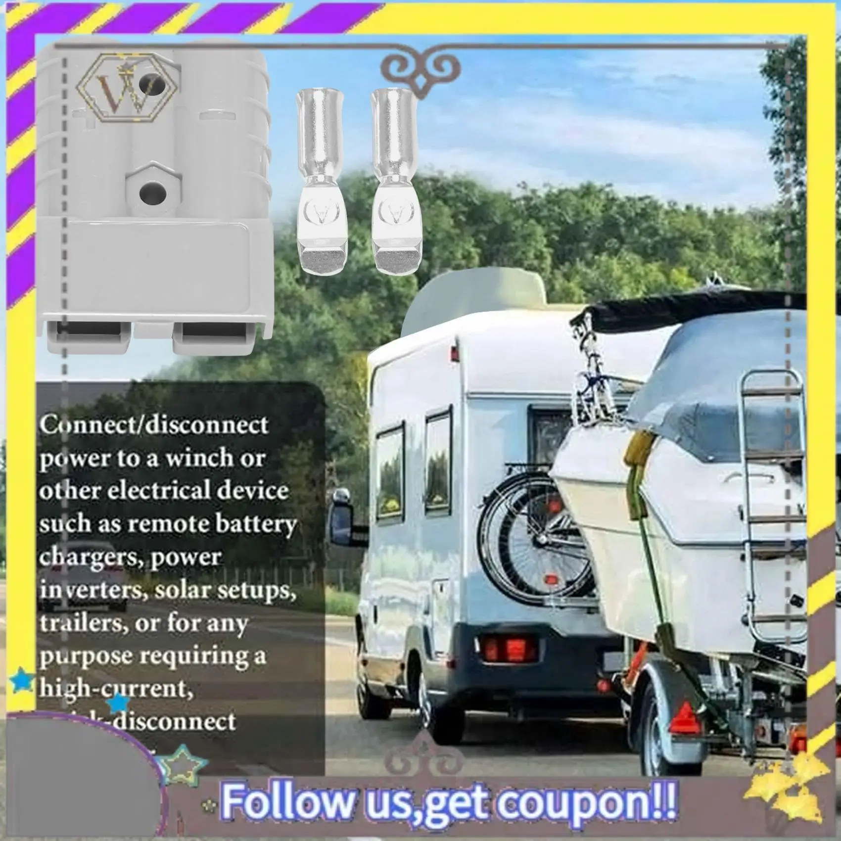 

L38A-для разъемов типа Anderson 50A 600V 6-12AWG AC/DC электроинструмент для вилок с твердыми клеммами с покрытием 6AWG