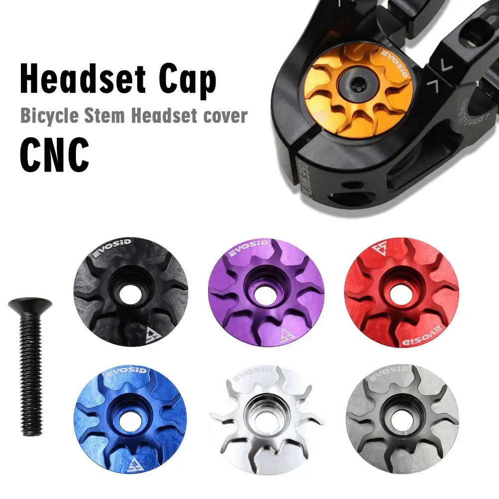 AliExpress NONE 28.6mm Bicycle Headset Top Cap with Screw Aluminium Alloy MTB Road Bike Stem Cover CNC Multicolor Fork Head Tube Cover