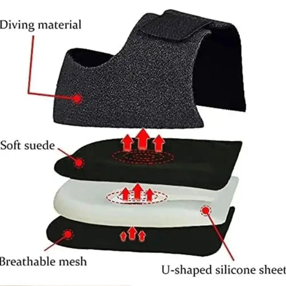Adjustable Straps Silicone Heel Pads Gel Material Support Cushion Fasciitis Protector Shock Absorption Gel Heel Pads