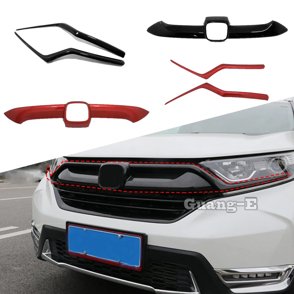 

For Honda CRV CR-V 2017 2018-2020 2021-2022 Car Frame Sticker Lamp Trim Front Up Upper Head Grid Sign Grill Grille Panel Part