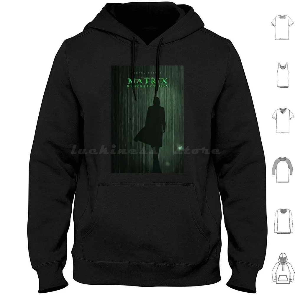The Matrix Resurrections V10 Sweat à capuche en coton à manches longues The Matrix Resurrections The Matrix Resurrections 2021 Film 2021