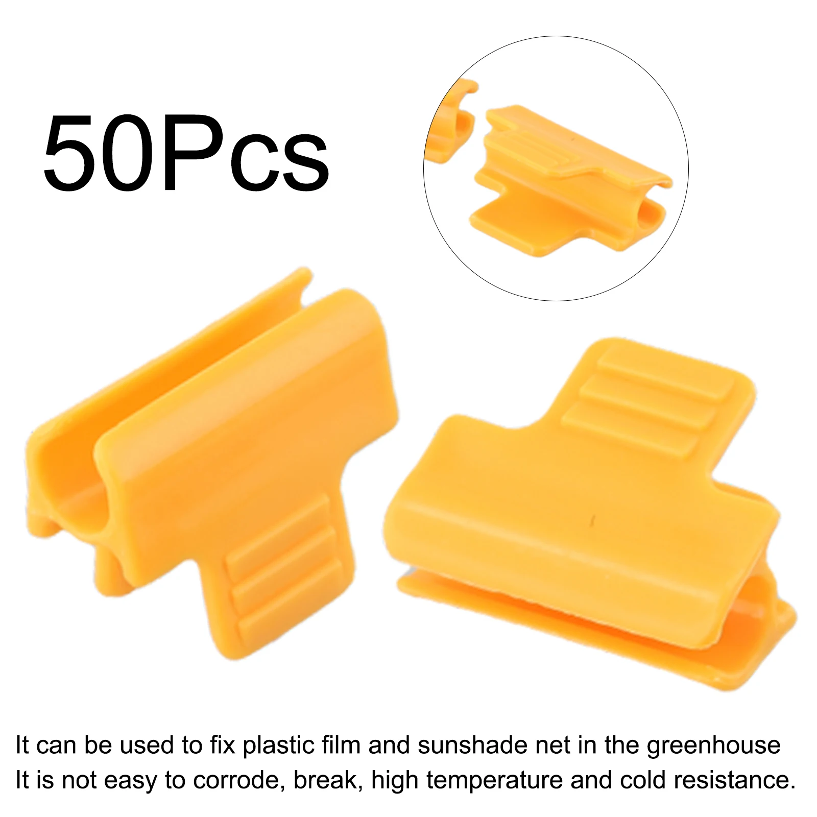 

50pcs Greenhouse Clamps Clips Garden Support Frame Plant Support Garden Stakes For Season Plant Extension Support 4x3cm