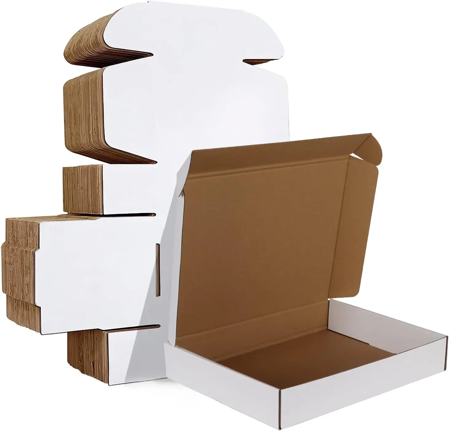 

Shipping Boxes 12x9x2 inches Set of 25, White Corrugated Cardboard Mailers for Mailing & Storage