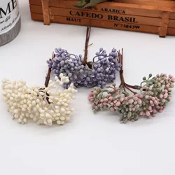 6 sztuk Mini sztuczna trawa sztuczne kwiaty do dekoracje ślubne i świąteczne DIY scrapbooking wieniec sztuczne kwiaty