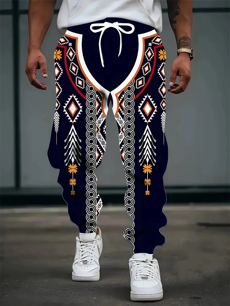 

2025 новые осенние мужские дышащие свободные повседневные брюки в этническом стиле, спортивные брюки, подходящие для походов на открытом воздухе, мужские широкие брюки
