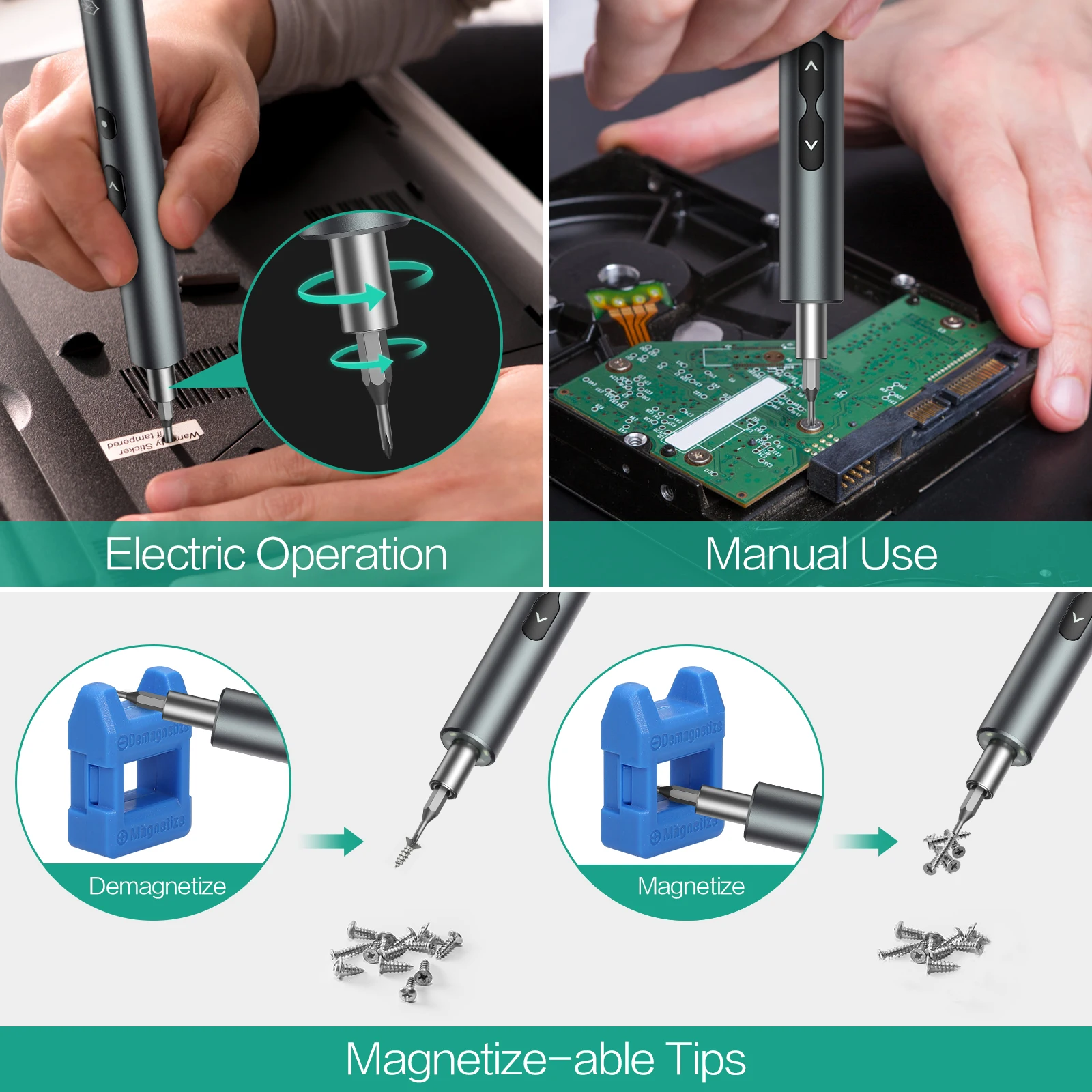 Imagem -06 - Chave de Fenda Elétrica de Precisão Mini Ferramenta Elétrica Recarregável sem Fio Pequeno mm Bits Xiaomi Mobile Cell Repair Novo