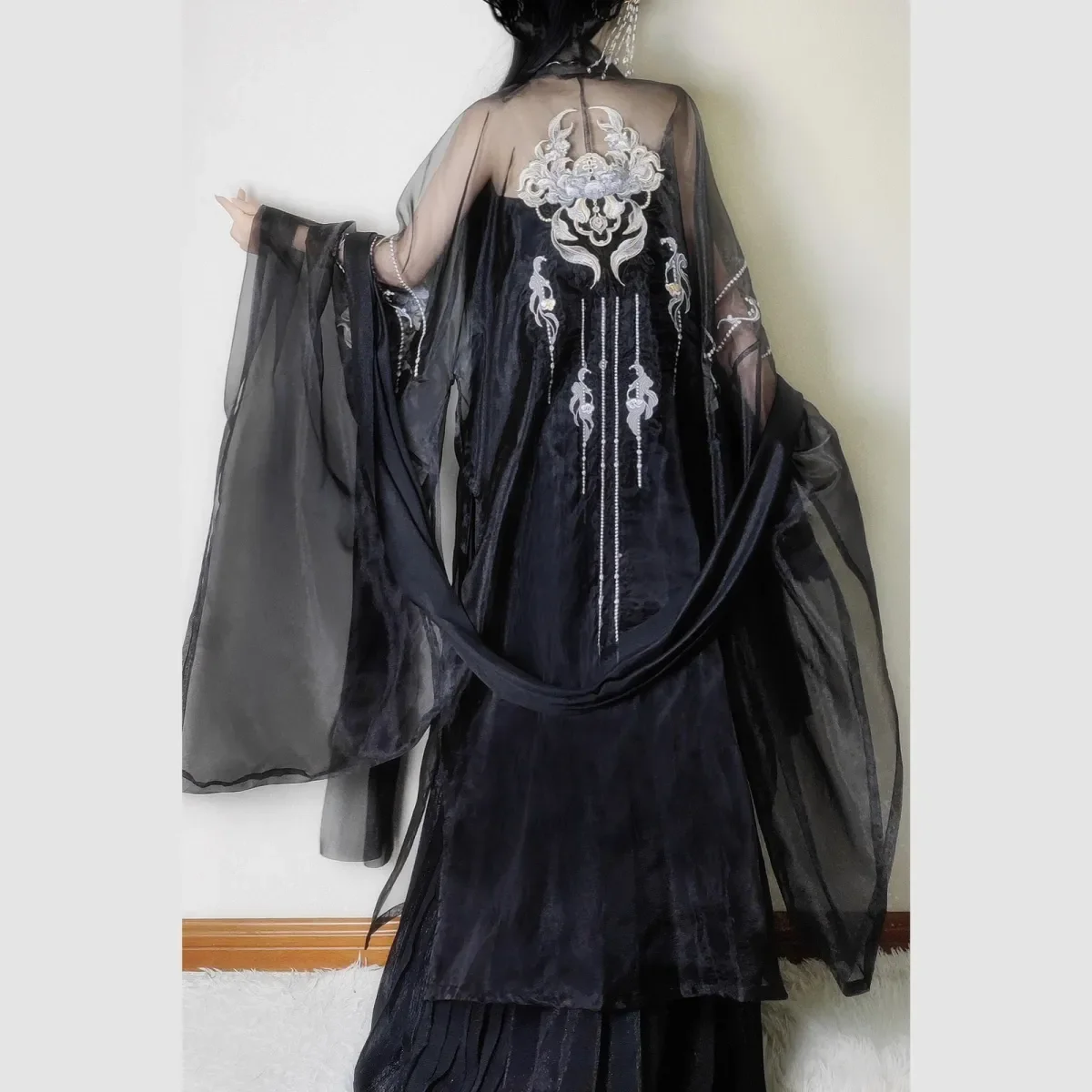 Sukienki Hanfu dla kobiet w stylu chińskim tradycyjnym, strój do tańca ludowego, sukienki wróżek, starożytny kostium, ubrania Tang, vintage cosplay, czarna sukienka, 2025