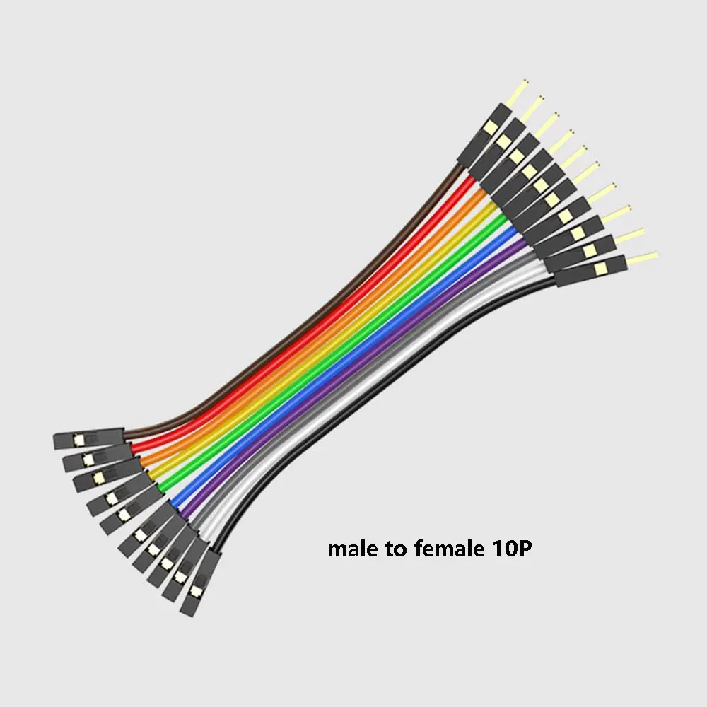 1PC 10Pin Dupont Line Male To Female Jumper Wire Cable 20cm 30cm 50cm 80cm 1m Color Cable 2.54 Terminal For Arduino DIY KIT