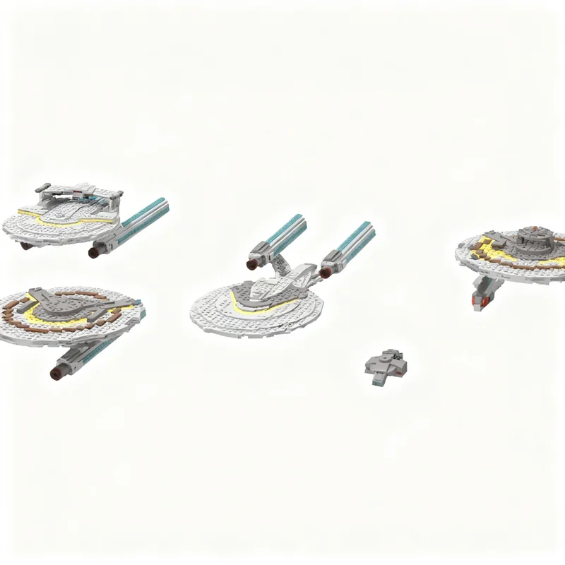 2974pcs MOC Space USS Cerritos Alternate Reality Variants Pack + Bonus Section 31 Anaximander Model Building Blocks Toy DIY 3D