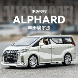 1:24 Toyota ALPHARD alta simulazione pressofuso in lega di metallo modello di auto Sound Light Pull Back Collection regali giocattolo per bambini A601