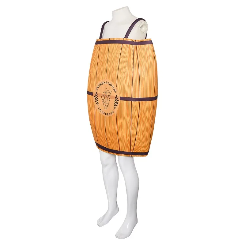 2025 زي برميل البيرة لعروض الحفلات |   زي تنكري لوعاء تخمير كوميدي مع أشرطة لعروض المسرح ذات الطابع