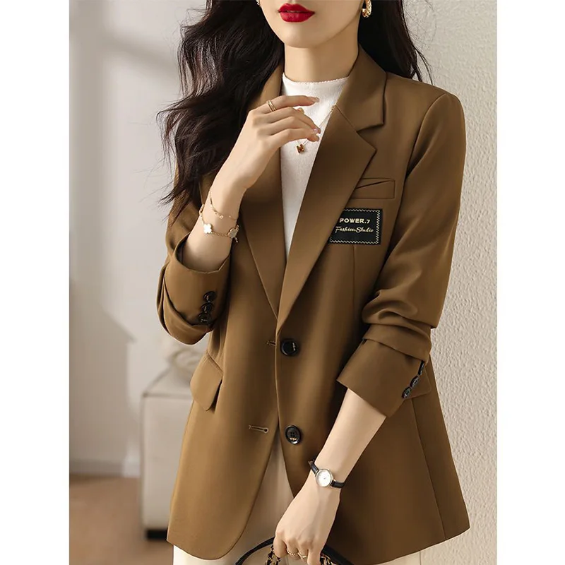 Fashion Solid Color Button Spliced Loose Casual Blazer Women Clothing 2023 Autumn New Korean Tops All-match Office Lady Blazers