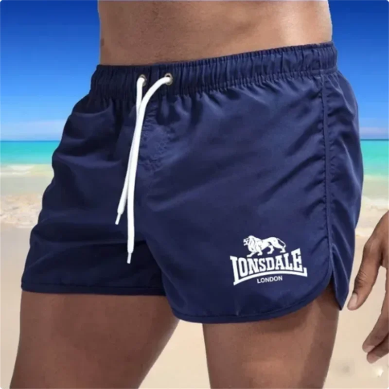Calções de praia esportivos masculinos verão calças leves bolso solto agradável agasalho