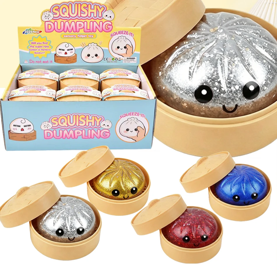 

NEW! 2027 Glitter Dumpling Glitter Dumpling Squishy with Box Dumplings Sensory Squeeze Toy for Stress Relief wholesale