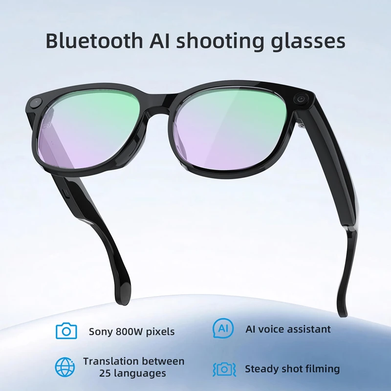 

New AI Smart Glasses With High-definition 8 Million Shooting Intelligent AI Translation Anti Blue Light Color Changing Lenses