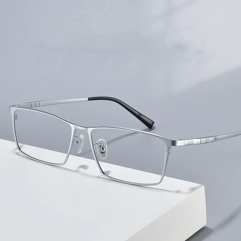 Titanium Progressive Full Rim Eyeglasses Big Face Men Suare Optical Prescription Custom Multifocal Myopia Hyperopia Male Eyewear