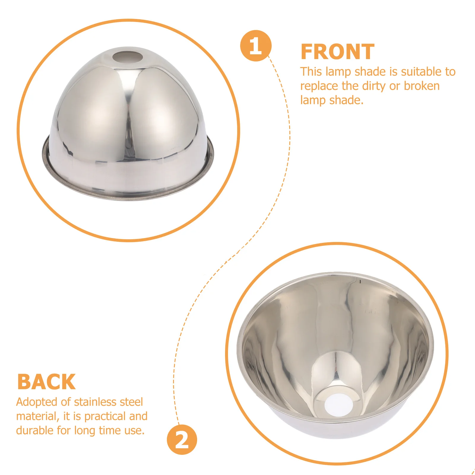 

Stainless Steel Lamp Shade Industrial Vintage Waterproof Dustproof Pendant Light Cover Compact Metal Bulb Guard For Ceiling