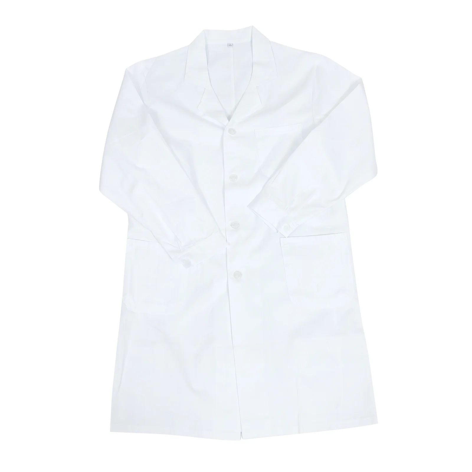 Costume da laboratorio traspirante uniforme medica a maniche lunghe in cotone bianco da medico per il personale scolastico del laboratorio ospedaliero