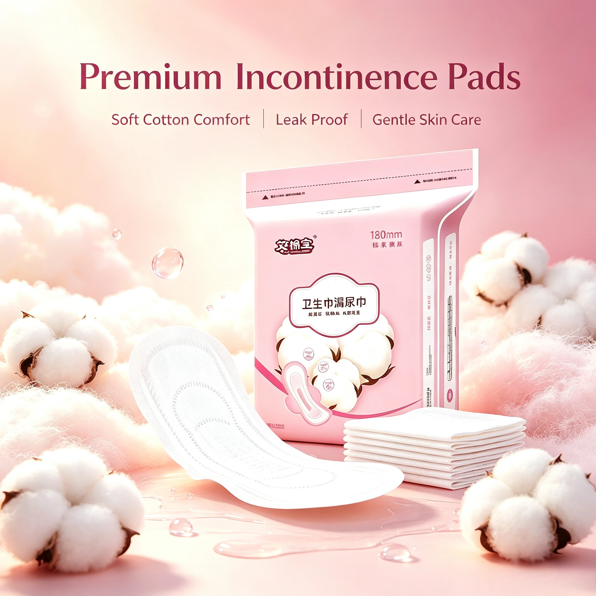 50PCSDisposable 420mm Incontinence Pad Senior Urine Leakage Absorbent Overnight Heavy Flow Protective Underpad Unisex Adult Care