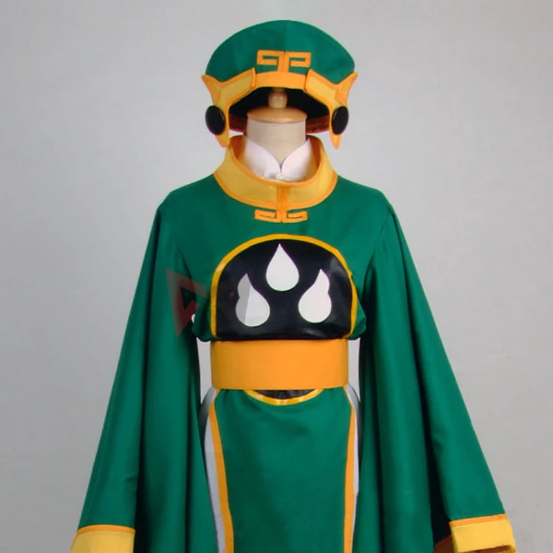 New Green  Cosplay Costume Taoist Robe Hat Set Custom Made